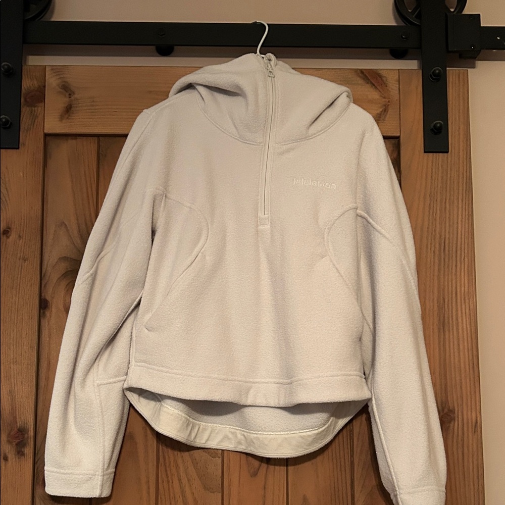 Women's off White Fleece Hoodie Sweater